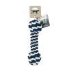 Tall Tails Braided Bone Dog Toy Navy 9in.