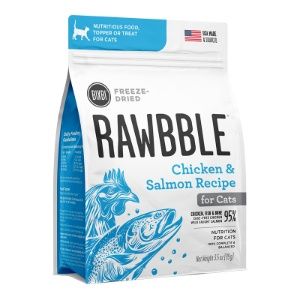 BIXBI Rawbble Freeze-Dried Grain Free Cat Food Chicken &amp; Salmon Recipe, Size: 3.5oz
