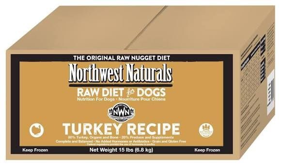 Northwest Naturals Frozen Raw Diet Nuggets for Dogs Turkey Recipe, Package Size: 15lb box