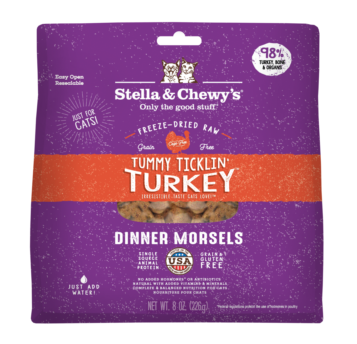 Stella &amp; Chewy's Tummy Ticklin' Turkey Freeze-Dried Cat Food, Size: 8oz