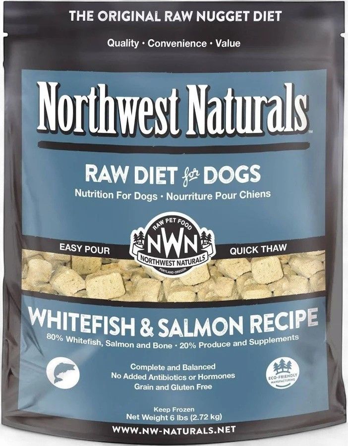 Northwest Naturals Frozen Raw Diet for Dogs Whitefish &amp; Salmon Recipe, Package Size: 6lb
