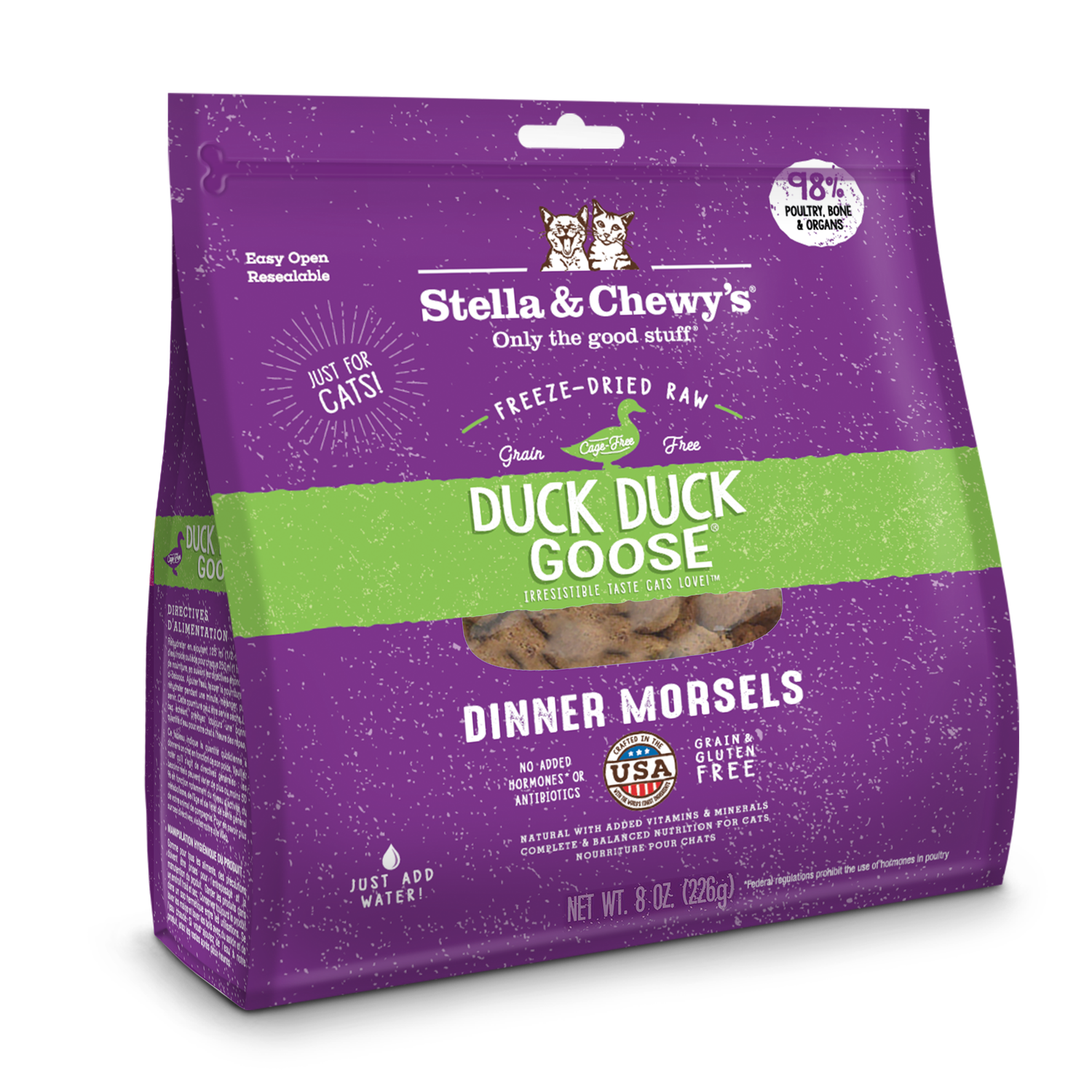 Stella &amp; Chewy's Duck Duck Goose Freeze-Dried Cat Food, Size: 8oz