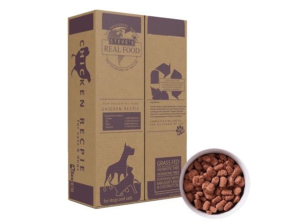 Steve's Real Food Frozen Raw Dog &amp; Cat Food CHICKEN RECIPE Nuggets, Package Size: 9.75lb Nuggets