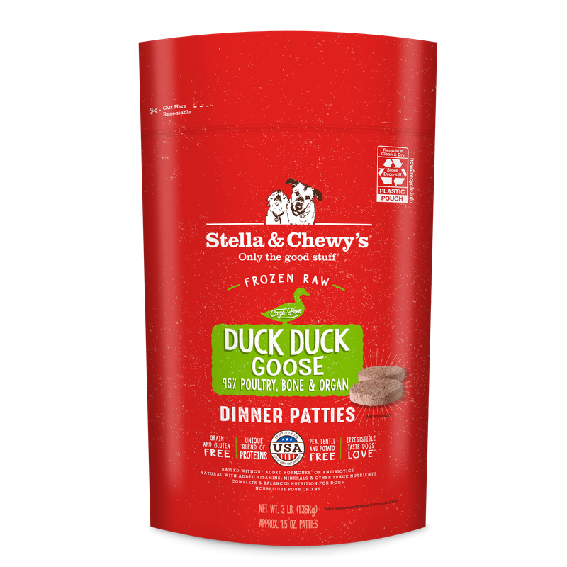 Stella &amp; Chewy's Duck Duck Goose Patties Frozen Raw Dog Food