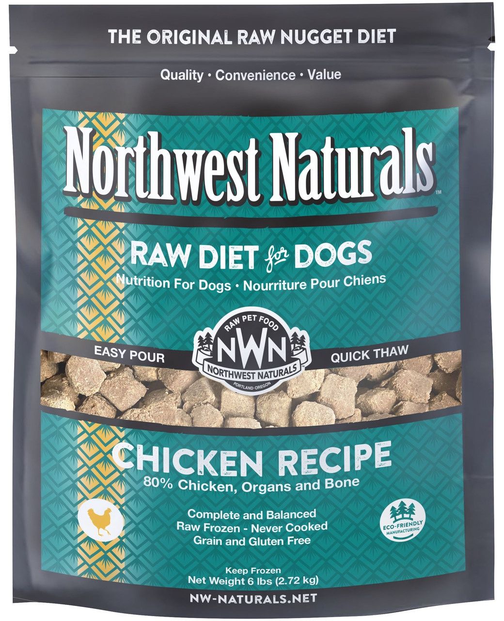 Northwest Naturals Frozen Raw Diet for Dogs Chicken Recipe, Package Size: 6lb