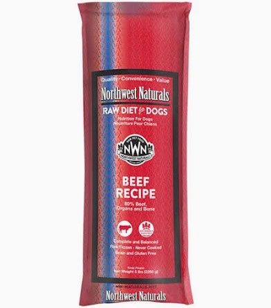 Northwest Naturals Frozen Raw Diet for Dogs Beef Recipe Chub, Package Size: 5lb