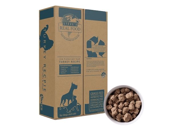 Steve's Real Food Frozen Raw Dog &amp; Cat Food TURKEY RECIPE Nuggets, Package Size: 9.75 lb.
