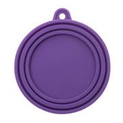 Messy Mutts Silicone Universal Cat Food and Dog Food Can Cover, Fits 2.5" to 3.3", Color: Purple