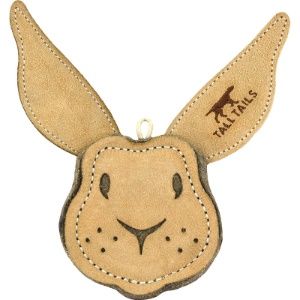 Tall Tails Natural Leather Scrappy Critter Rabbit Dog Toy 4in.