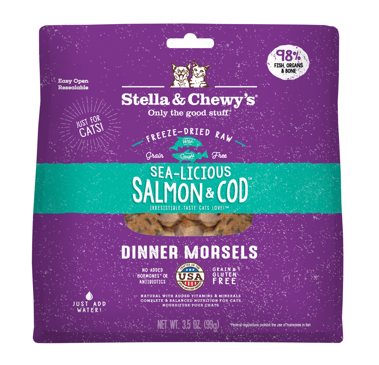 Stella &amp; Chewy's Sea-Licious Salmon &amp; Cod Freeze-Dried Cat Food, Size: 3.5oz