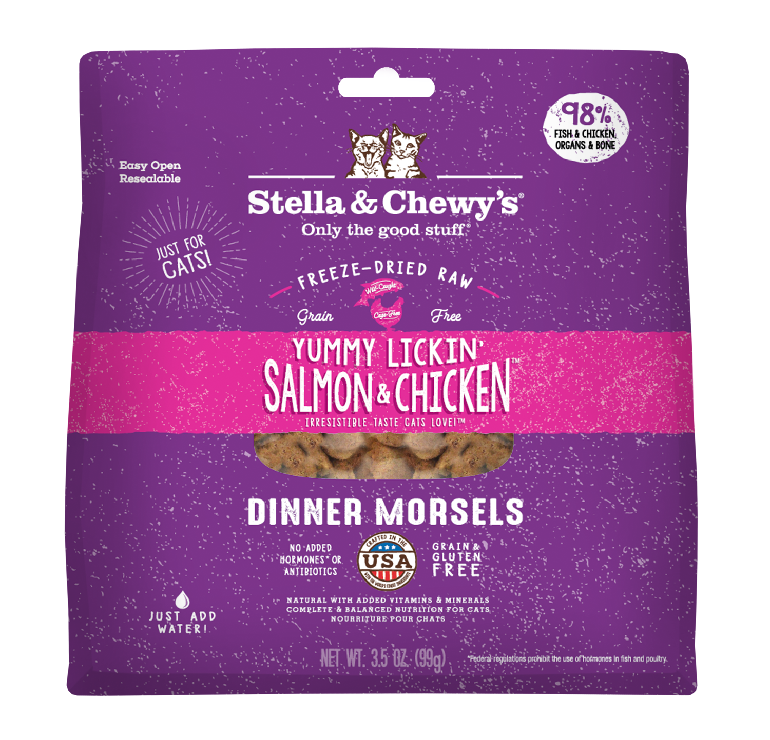 Stella &amp; Chewy's Yummy Lickin' Salmon &amp; Chicken Freeze-Dried Cat Food, Size: 3.5oz