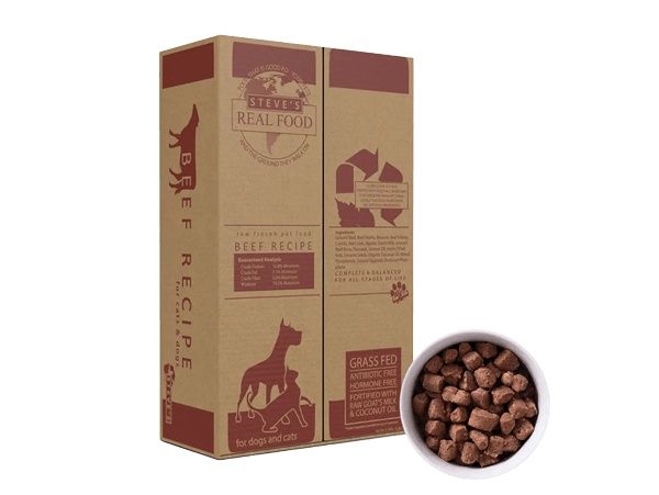 Steve's Real Food Frozen Raw Dog &amp; Cat Food BEEF RECIPE Nuggets, Package Size: 9.75 lb.
