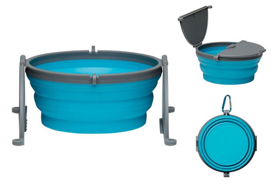 Loving Pets Bella RomaTravel Bowl, Color: Blue, Size: Small, Type: Single Bowl