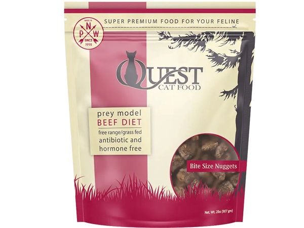 Steve's Real Food Quest Frozen Raw Cat Food BEEF RECIPE Nuggets, Package Size: 2 lb. bag