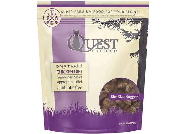 Steve's Real Food Quest Frozen Raw Cat Food CHICKEN RECIPE Nuggets, Package Size: 2lb bag