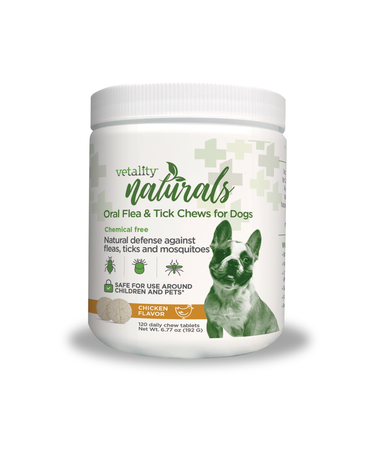 Vetality Naturals Oral Flea &amp; Tick Chews for Dogs, Size: 120 Count
