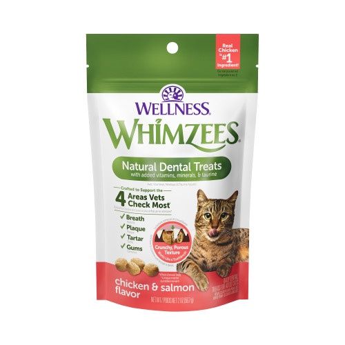 Whimzees Natural Dental Cat Treats Chicken &amp; Salmon Flavor 2oz.