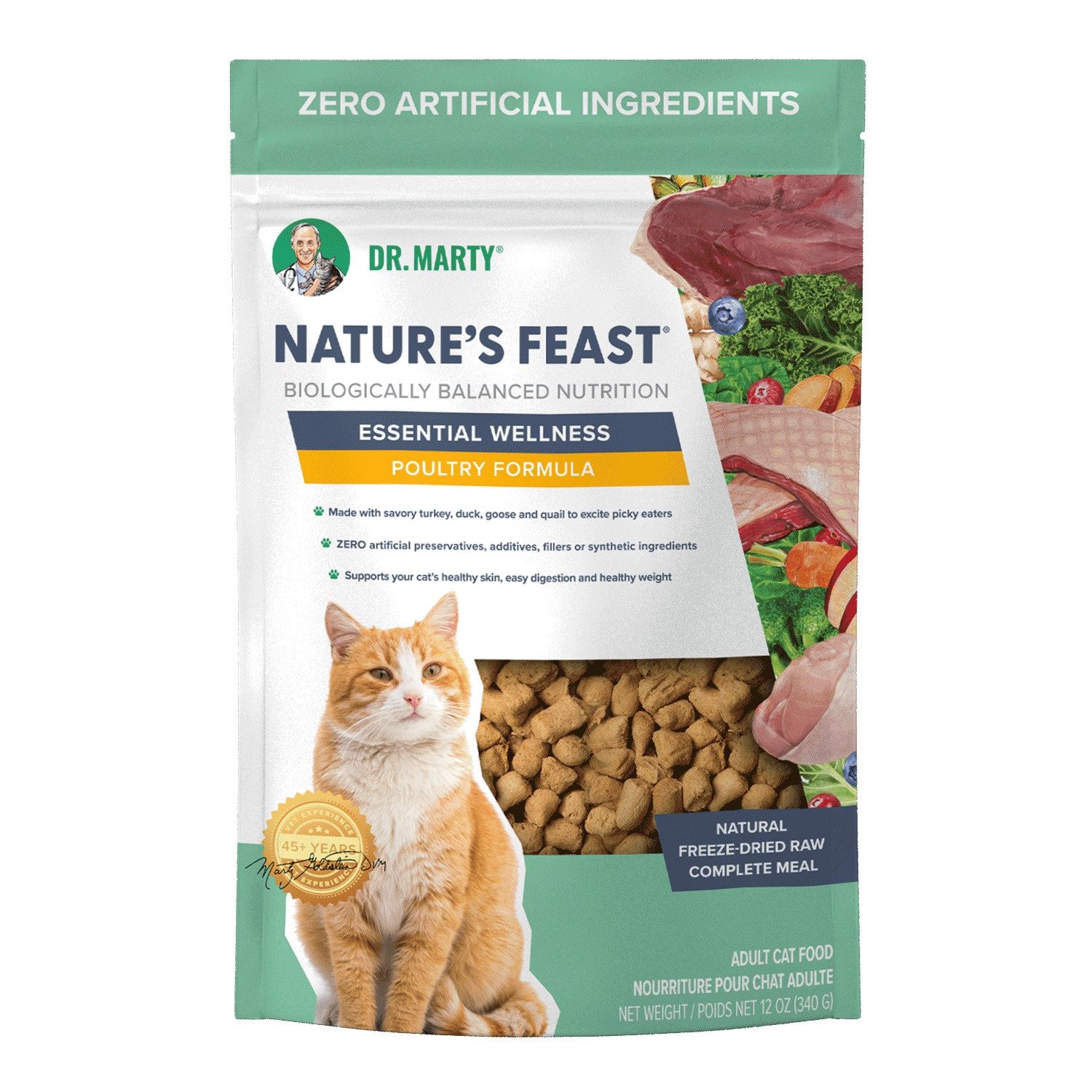 Dr. Marty Nature's Feast Essential Wellness Poultry Cat Food, Size: 5.5oz