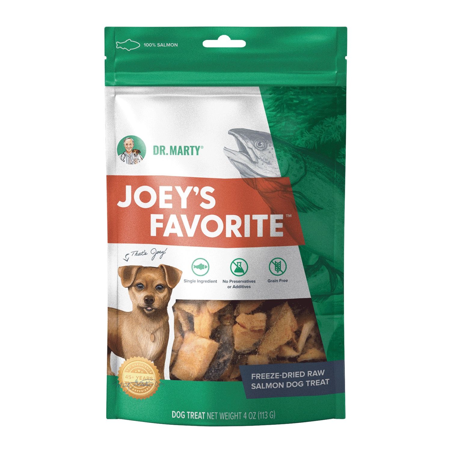 Dr. Marty Joey's Favorite Salmon Dog Treats, Package Size: 4oz