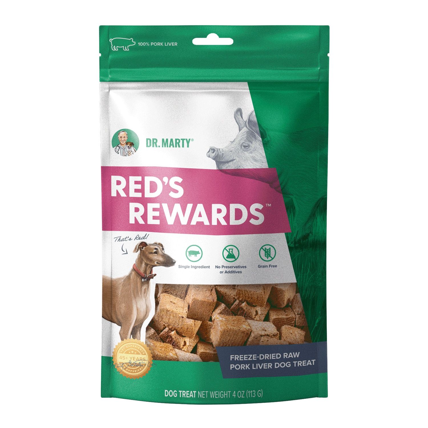 Dr. Marty Red's Rewards Pork Liver Dog Treats, Package Size: 4oz