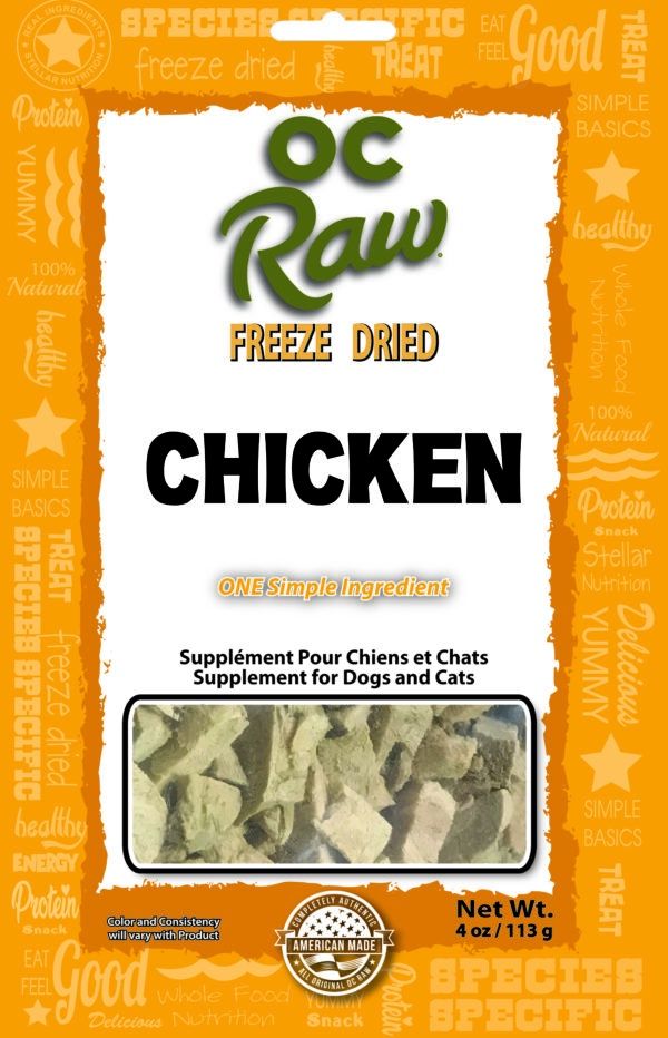 OC Raw Freeze Dried Chicken Nuggets Dog and Cat Treats, Size: 4oz