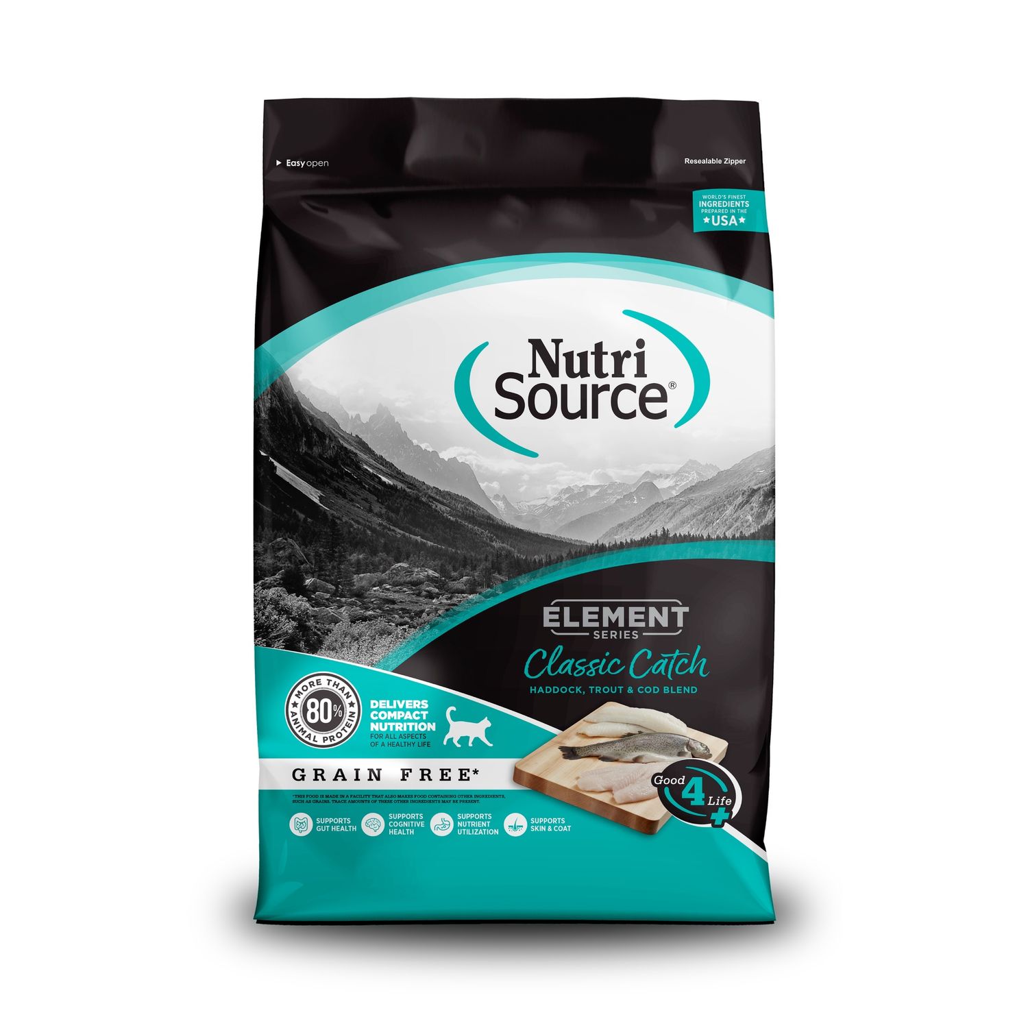 NutriSource Element Classic Catch Grain Free Dry Cat Food, Size: 4LB