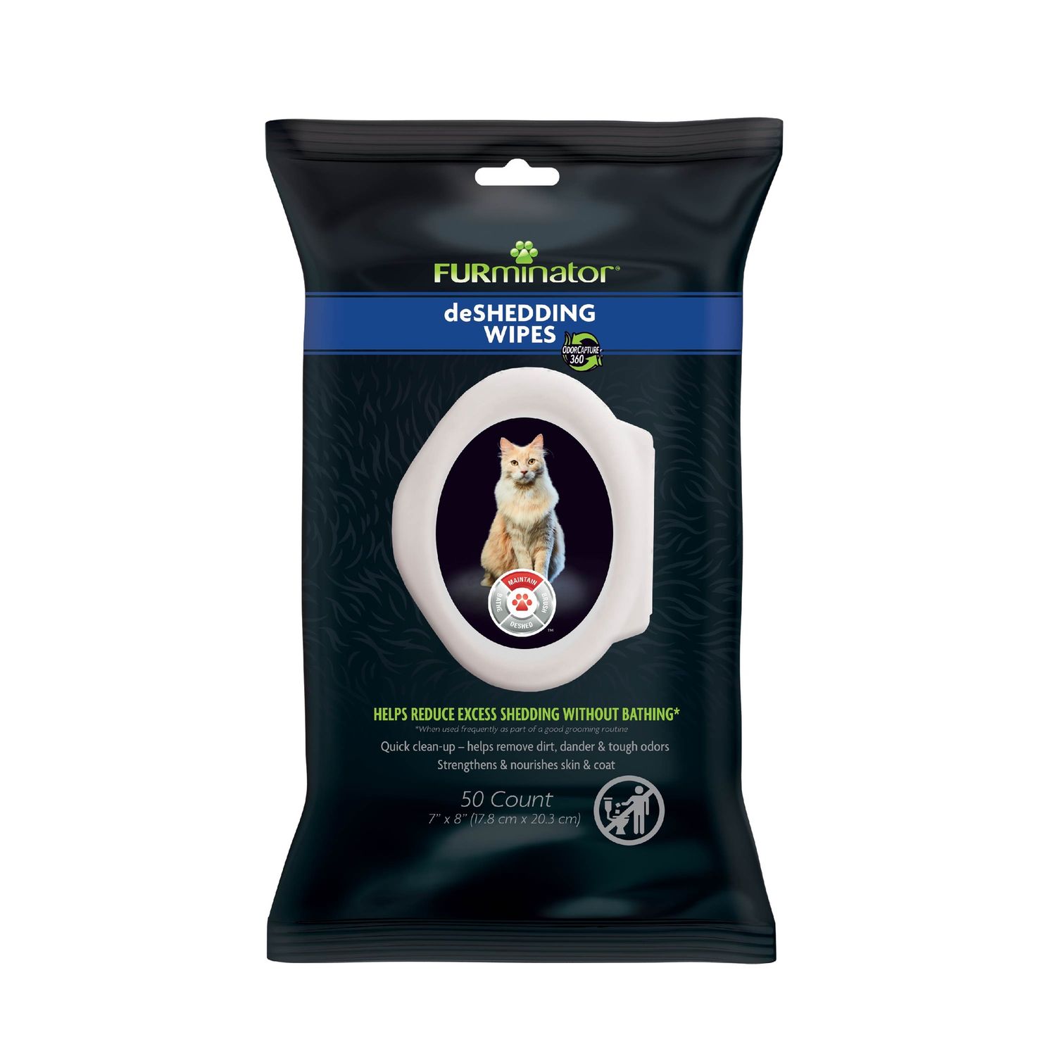 Furminator deShedding Grooming Wipes for Cats