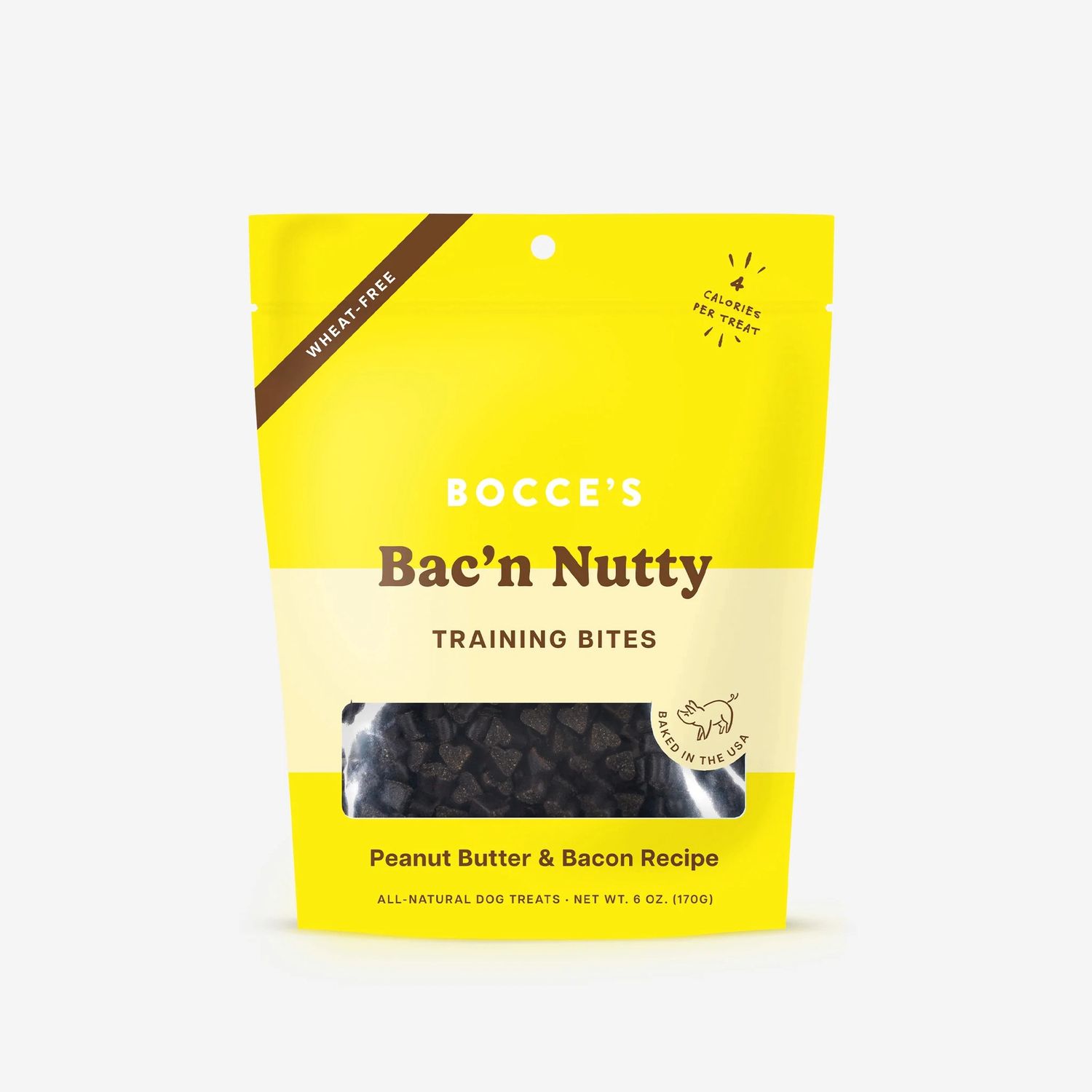 Bocce's Bac'n Nutty Training Bites Dog Treats, Package Size: 6oz