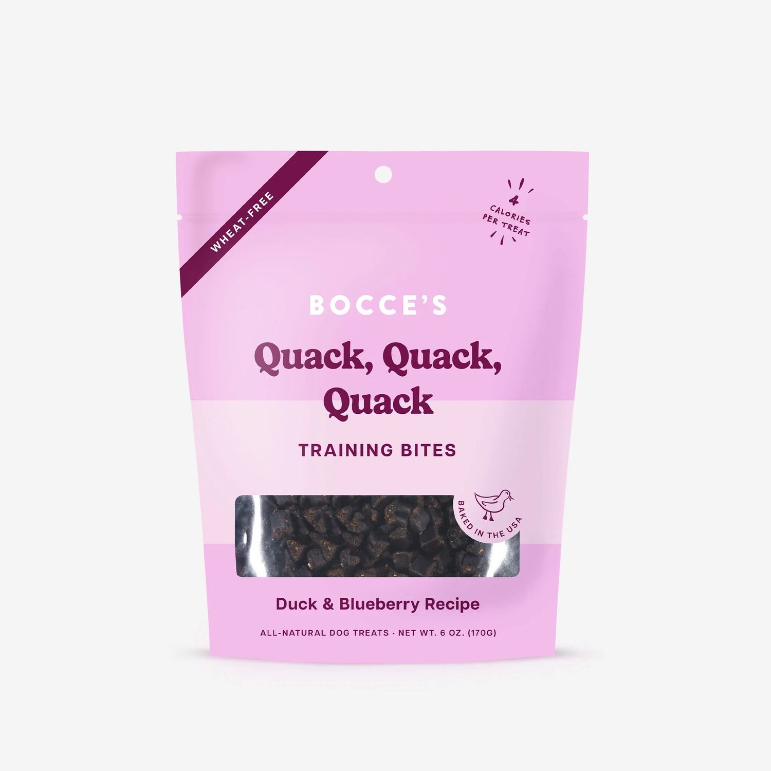 Bocce's Quack, Quack, Quack Training Bites Dog Treats, Package Size: 6oz