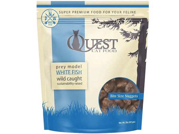 Steve's Real Food Quest Frozen Raw Cat Food WHITE FISH RECIPE Nuggets, Package Size: 2lb bag