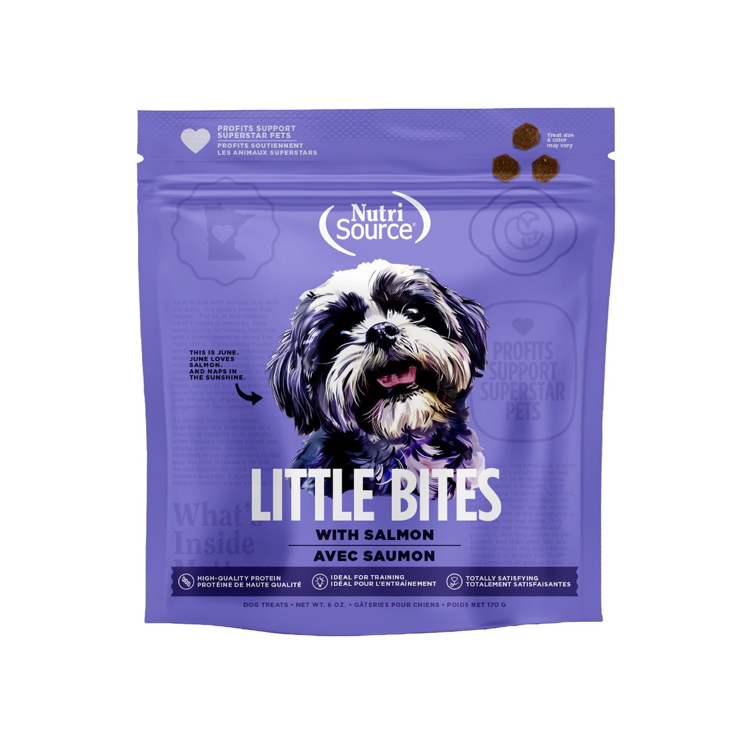NutriSource Little Bites Salmon Dog Treats, Package Size: 6oz