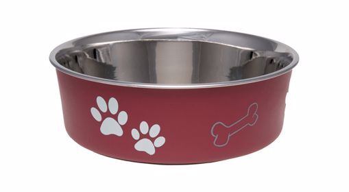 Loving Pets Stainless Steel Bella Bowl, Color: Merlot, Size: Small