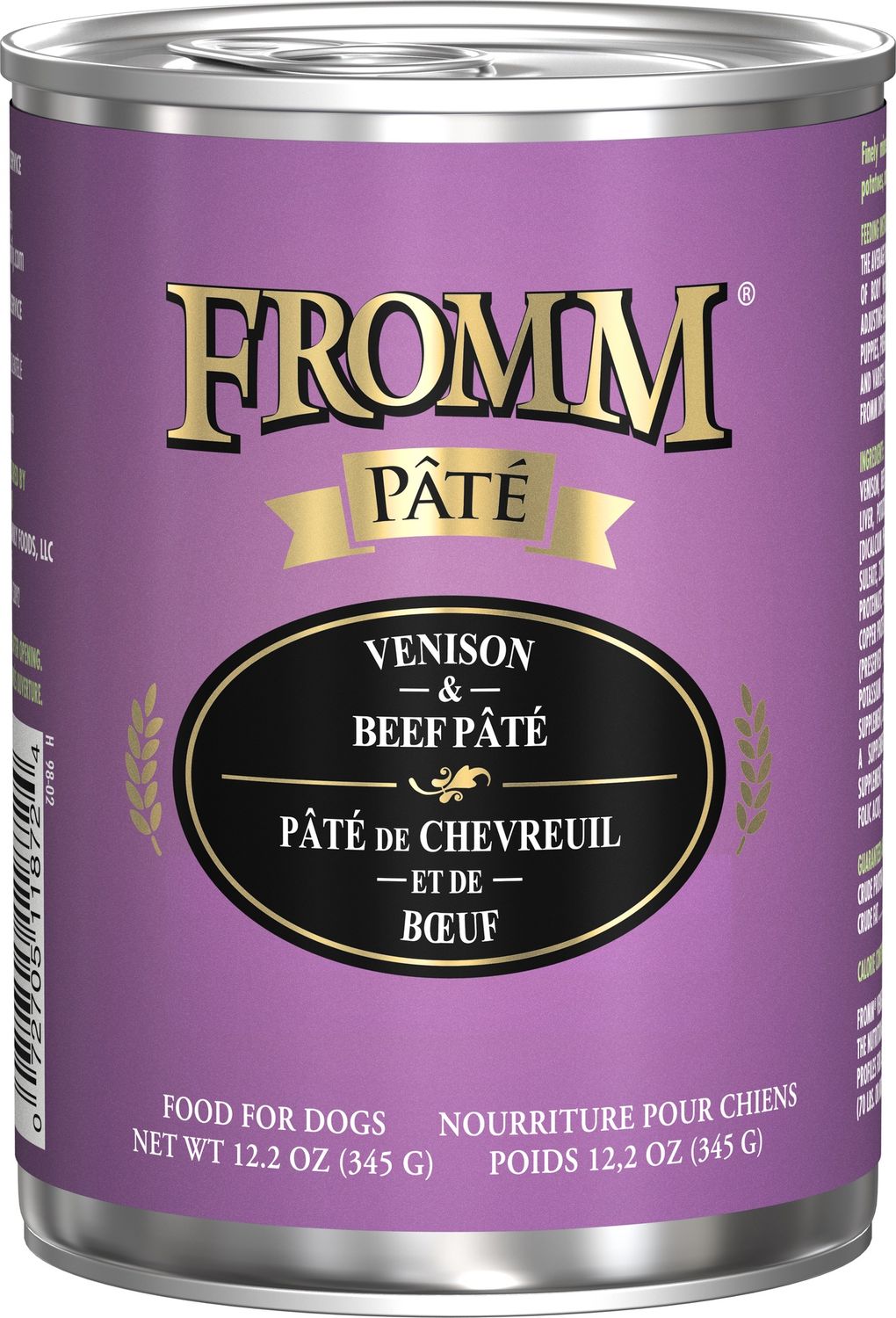 Fromm Venison and Beef Pate Wet Dog Food, Size: 12.2oz