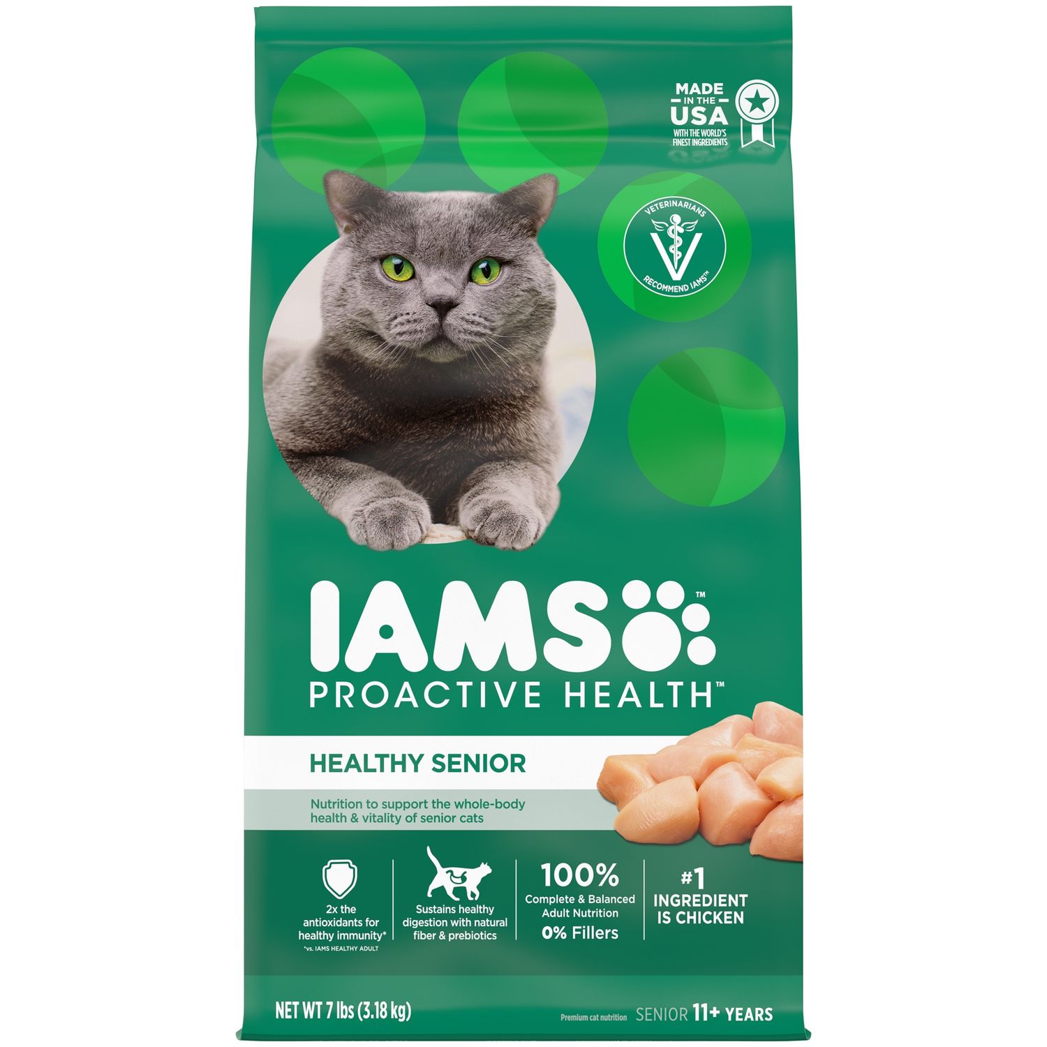 Iams Proactive Health Healthy Senior Dry Cat Food, Size: 7lb