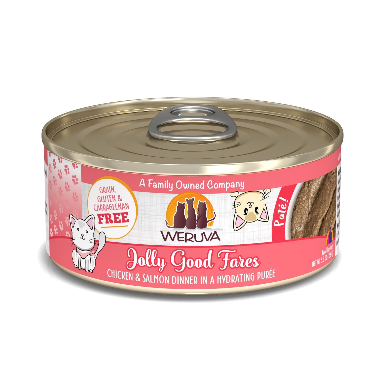 Weruva Paté Jolly Good Fares Wet Cat Food, Size: 5.5oz