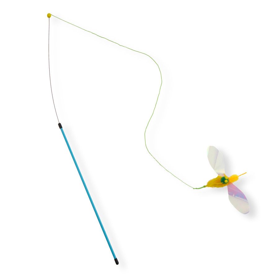 Necoichi Crinkly Critters Cat Wand Cat Toy, Design: Adjustable Bouncy Bee