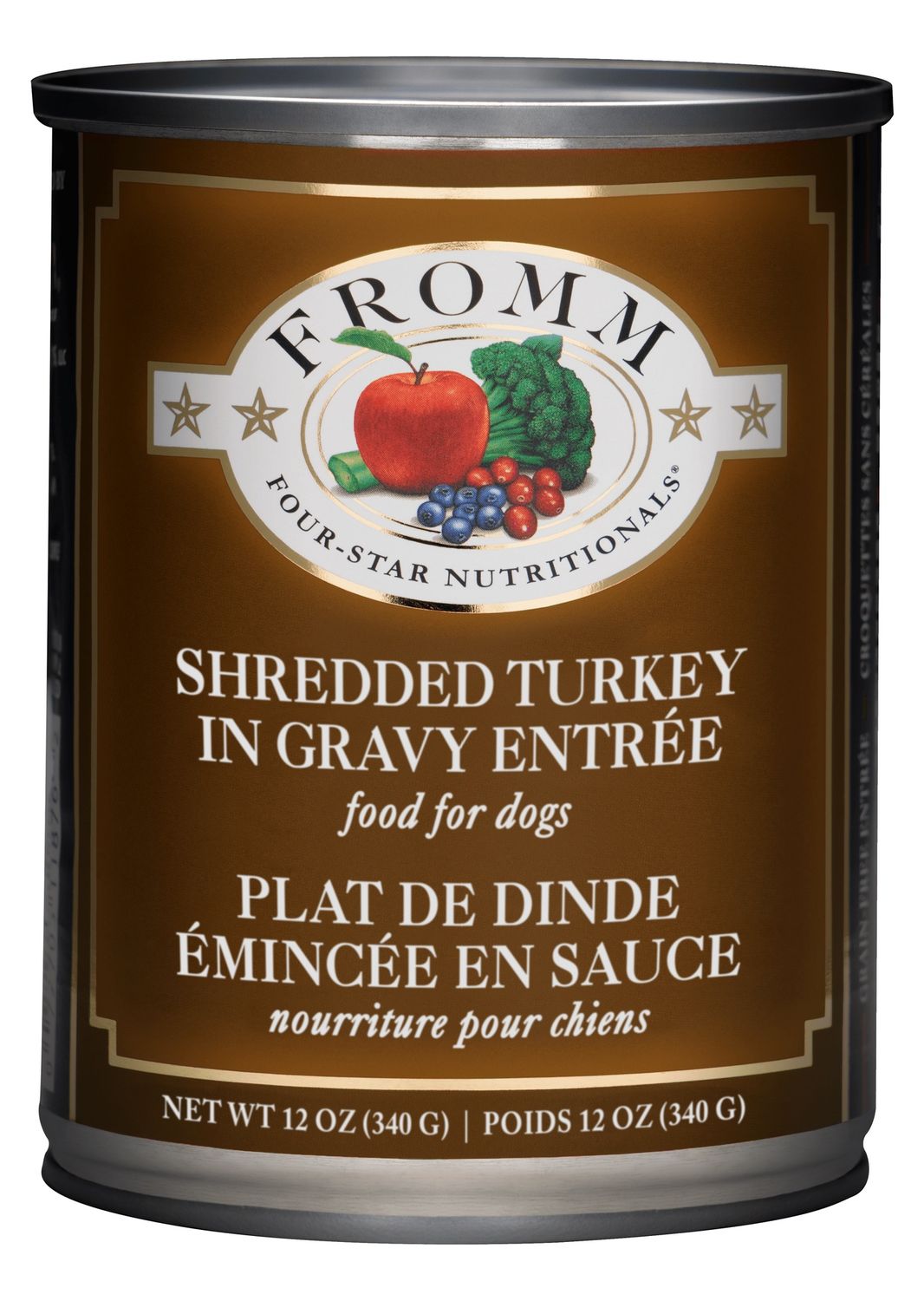 Fromm Four-Star Shredded Turkey in Gravy Grain Free Wet Dog Food, Size: 12OZ