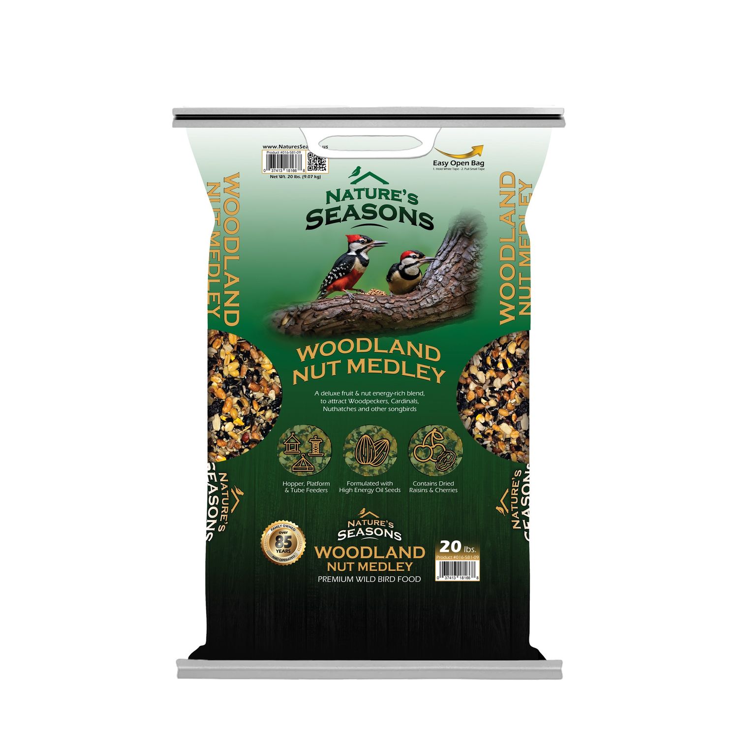 Nature's Seasons Woodland Nut Medley Wild Bird Seed, 20lb Bag