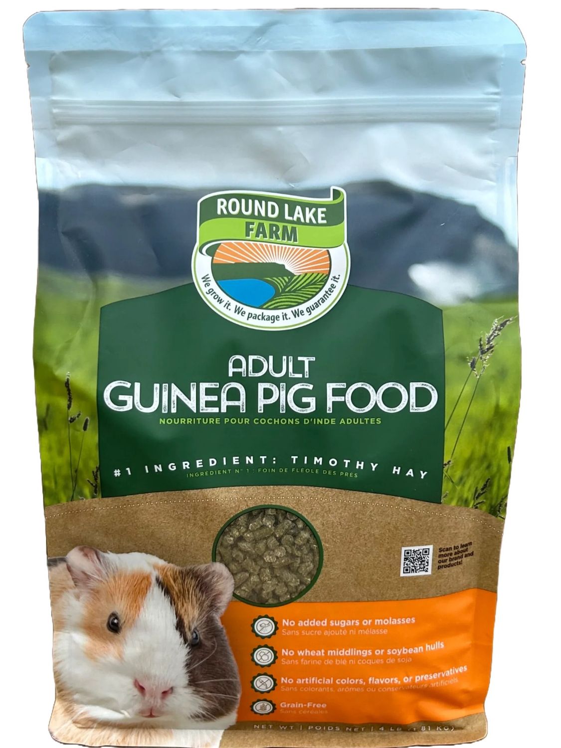 Round Lake Farm Adult Guinea Pig Food, Size: 4lb bag