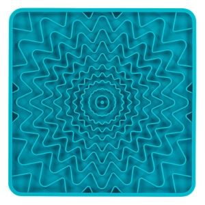 Messy Mutts Framed "Spill Resistant" Silicone Dog Lick Mat, 9.5" x 9.5", Color: Blue