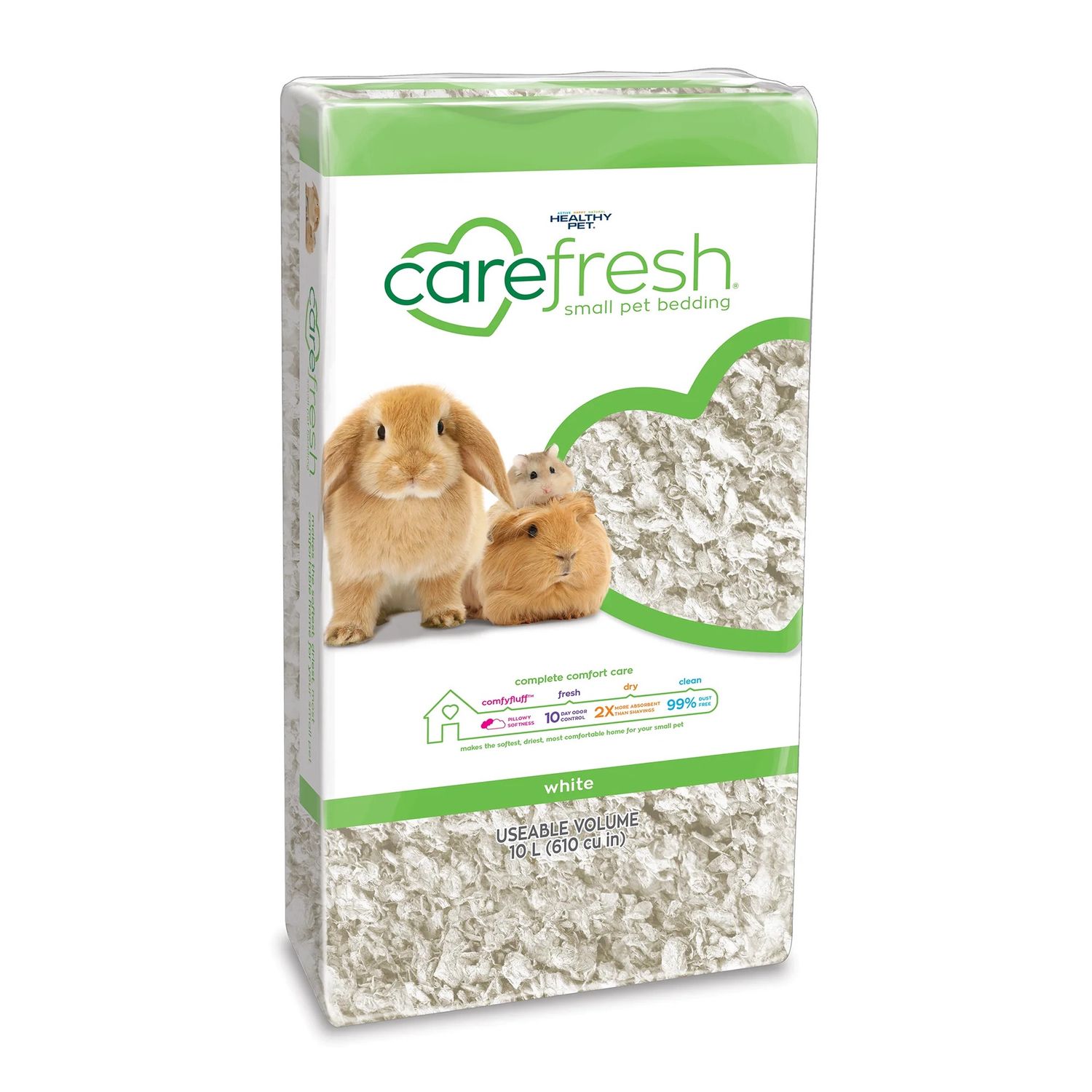 Carefresh Complete Comfort Small Animal Pet Bedding, White, Size: 10 Litres