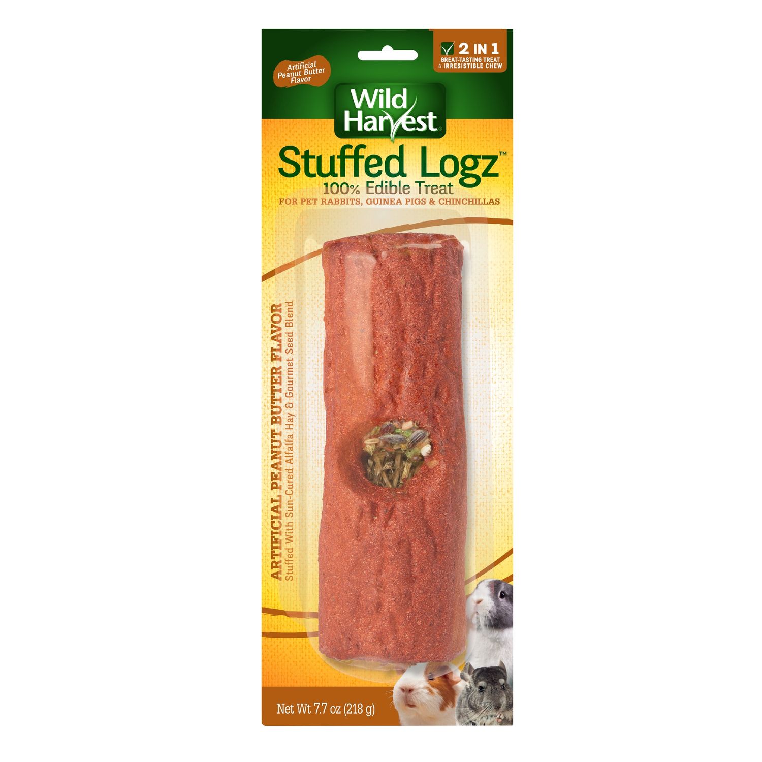 Wild Harvest Stuffed Logz Small Animal Edible Treat Peanut Butter 7.7 oz.
