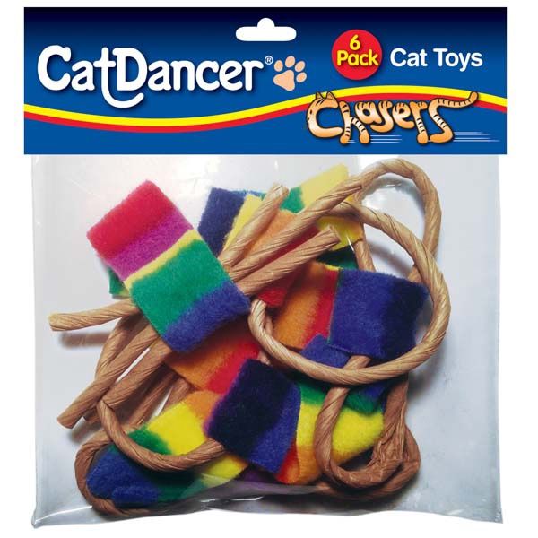Cat Dancer Products Chaser Cat Toy Multi-Color 6 pack