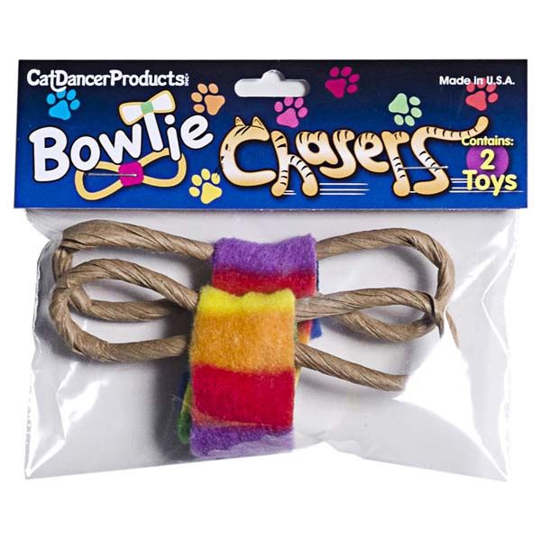 Cat Dancer Products BowTie Chaser Bow Tie, Multi-Color 2 pack
