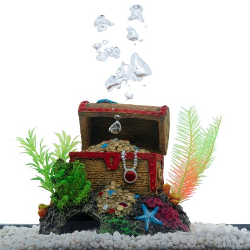 GloFish Treasure Chest Ornament  Detailed Aquarium Décor Extra Large
