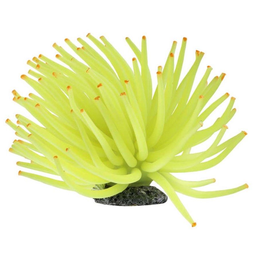 GloFish Anemone Detailed Aquarium Ornament Decor Large Yellow