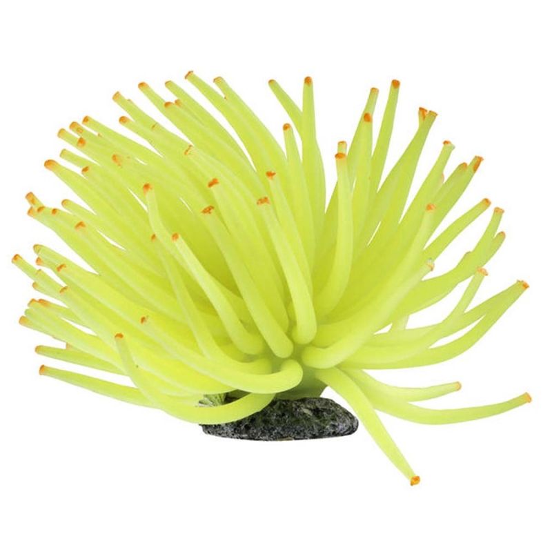 GloFish Anemone Detailed Aquarium Ornament Decor Large Yellow