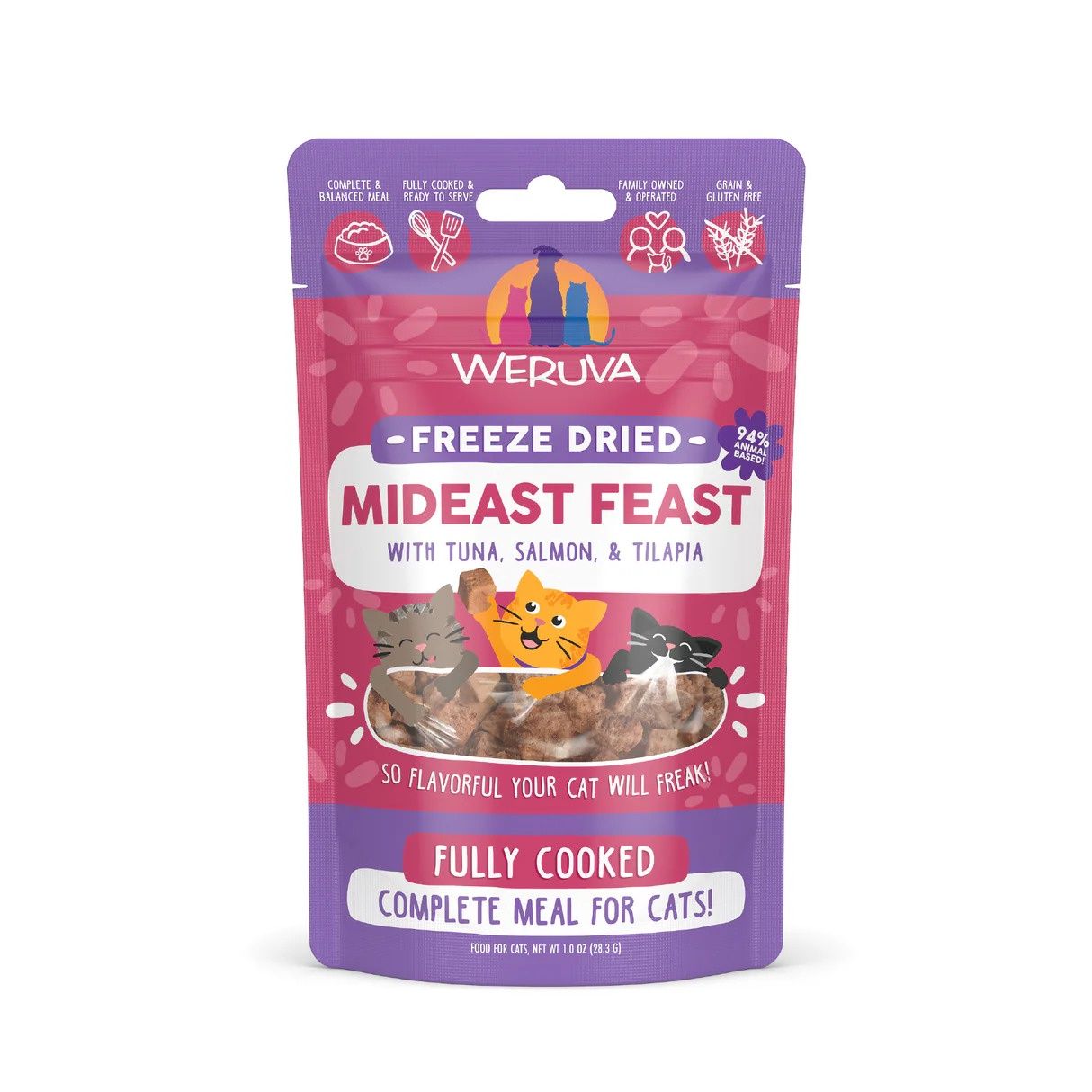 Weruva Freeze Dried Mideast Feast Cat Food, Package Size: 1 oz.