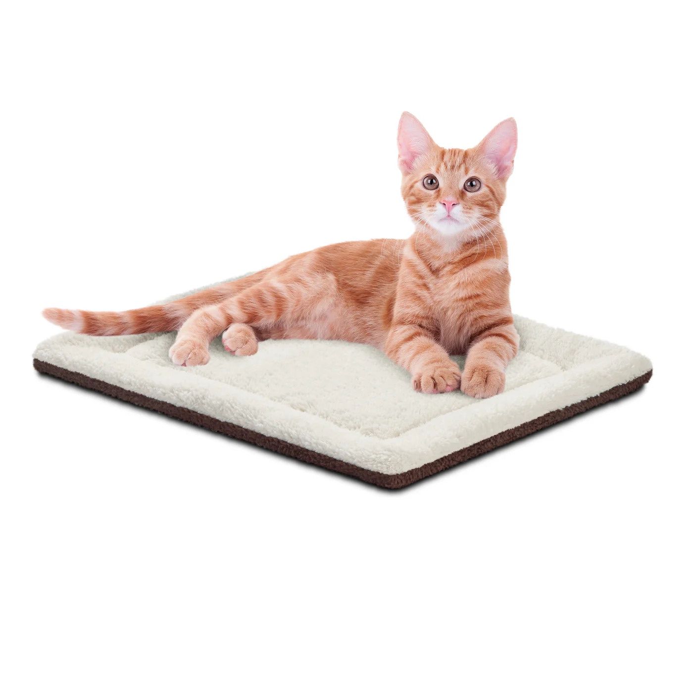 K&amp;H Pet Products Self-Warming Pet Pad Cat Bed, Color: Oatmeal/Chocolate, Size: 21"x 17"