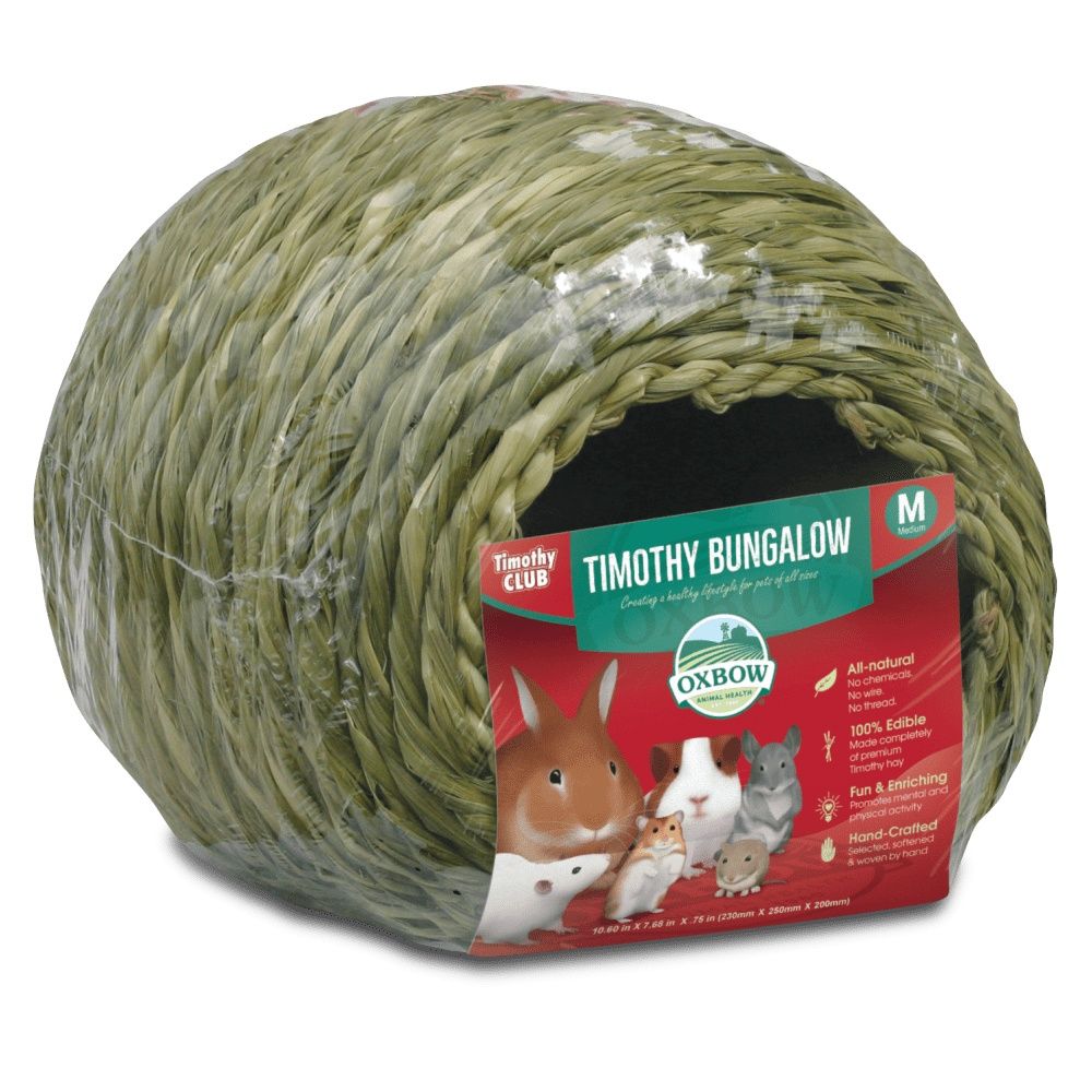 Oxbow Timothy Club Timothy Bungalow Small Animal Hide-out, Size: Medium - 10.60" x 7.68" x 7.5